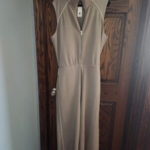 SPANX Tan Sleeveless Jumpsuit